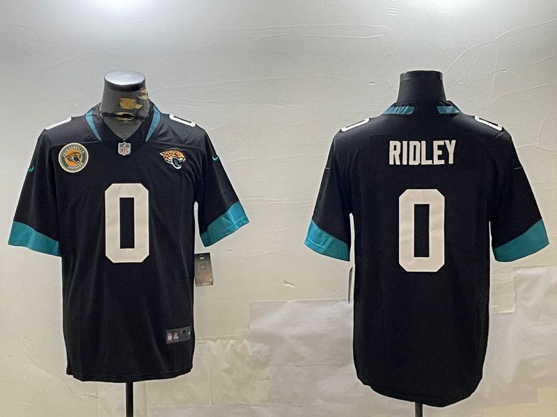 Men Jacksonville Jaguars #0 Ridley Black Second generation 2024 Nike Limited NFL Jersey style 2